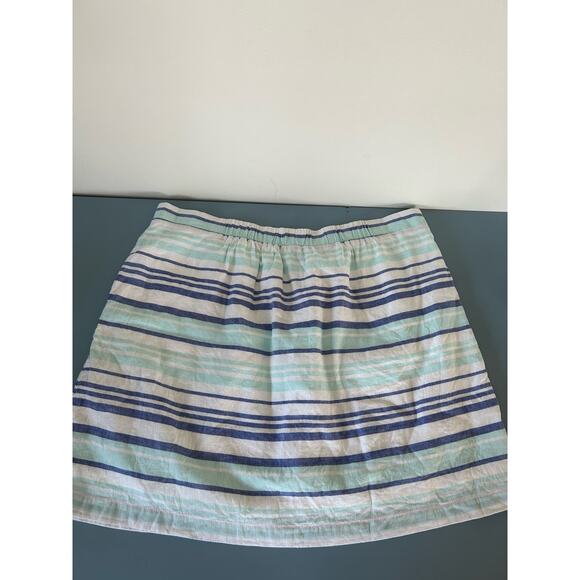 Gap womens striped mini skirt size XL linen blend lined pockets pull on - Picture 5 of 9